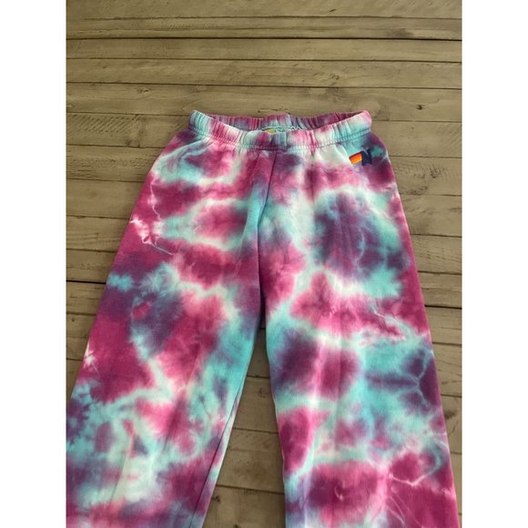 AVIATOR NATION HAND DYED TIE DYE SWEATPANTS - TURQUOISE - Size XS - Picture 6 of 9